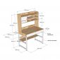 Bàn làm việc kết hợp kệ sách 100x58x150cm gỗ cao su chân sắt FD68098