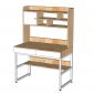 Bàn làm việc kết hợp kệ sách 100x58x150cm gỗ cao su chân sắt FD68098
