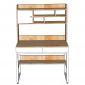 Bàn làm việc kết hợp kệ sách 100x58x150cm gỗ cao su chân sắt FD68098