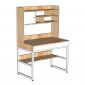 Bàn làm việc kết hợp kệ sách 100x58x150cm gỗ cao su chân sắt FD68098