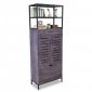 Tủ kệ giày dép cửa lật 69x33x180cm gỗ cao su chân sắt KG68137
