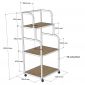 Kệ máy in di động 65x55x140cm gỗ cao su khung sắt KMI68013