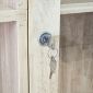 Kệ sách 91x40x180cm gỗ cao su cửa kính ngăn kéo lưới mây KS68379