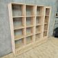 Kệ sách 182x30x180cm gỗ cao su cửa lưới mây KS68380