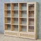 Kệ sách 182x30x180cm gỗ cao su cửa lưới mây KS68380