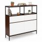 Tủ kệ trang trí 135x35x135cm gỗ cao su khung sắt KTT68114
