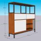 Tủ kệ trang trí 135x35x135cm gỗ cao su khung sắt KTT68114