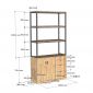 Tủ kệ trang trí 100x38x200cm gỗ cao su khung sắt KTT68115