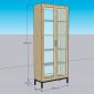 Tủ trang trí 80x35x195cm gỗ cao su chân sắt KTT68119