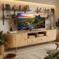 Kệ để tivi 200x40x45cm gỗ cao su khung sắt KTV68148