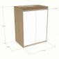 Tủ quần áo 90x60x120cm gỗ cao su TQA68110