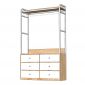 Tủ kệ quần áo nhiều ngăn 120x40x 200cm gỗ cao su khung sắt TQA68111