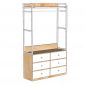 Tủ kệ quần áo nhiều ngăn 120x40x 200cm gỗ cao su khung sắt TQA68111