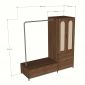 Tủ quần áo kết hợp giá treo ống nước 150x55x160cm gỗ cao su chân sắt TQA68117