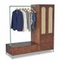 Tủ quần áo kết hợp giá treo ống nước 150x55x160cm gỗ cao su chân sắt TQA68117
