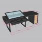 Bàn kiến trúc có hộp điện 180x70cm gỗ cao su chân chữ Z lắp ráp DD68018