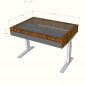 Bàn kiến trúc nâng hạ 130x90cm gỗ cao su DD68019