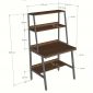 Bàn học kết hợp kệ sách 80x60x150cm gỗ cao su chân sắt FD68100