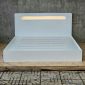 Giường ngủ gắn đèn LED 180x200x100cm gỗ cao su GN68083