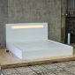 Giường ngủ gắn đèn LED 180x200x100cm gỗ cao su GN68083