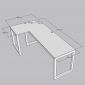 Bàn góc L 190x100cm gỗ plywood chân hệ Rectang HBRT152
