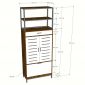 Tủ kệ giày dép cửa lật 69x33x180cm gỗ cao su chân sắt KG68137