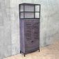 Tủ kệ giày dép cửa lật 69x33x180cm gỗ cao su chân sắt KG68137