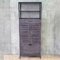 Tủ kệ giày dép cửa lật 69x33x180cm gỗ cao su chân sắt KG68137