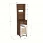 Tủ kệ bếp có ngăn kéo 40x40x170cm gỗ cao su chân sắt KTB68282