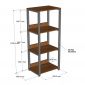 Kệ trang trí 4 tầng GULLI 55x40x130cm gỗ cao su chân sắt KTT68120