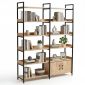 Kệ tủ trang trí 140x34x180cm gỗ cao su chân sắt KTT68121