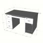 Bàn làm việc gác tủ 140x80x75cm gỗ cao su BD68204