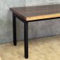 Bàn ăn chữ nhật 160x80cm gỗ me tây dày chân sắt BMT072