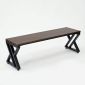 Ghế băng dài 140x40x45cm mặt gỗ cao su chân sắt GBD089