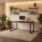 Bàn làm việc góc L 120x90x75cm gỗ cao su hệ Rectang HBRT156