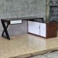 Bàn gác tủ 160x80cm gỗ cao su chân chữ X HBXC078