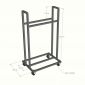 Kệ salon di động 50x30x90cm gỗ cao su khung sắt KTB68286