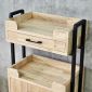 Kệ salon di động 50x30x90cm gỗ cao su khung sắt KTB68286
