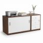 Tủ lưu trữ hồ sơ cửa lùa 136x55x60cm gỗ cao su THS68100