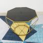 Bàn Sofa Dimond khung màu vàng đồng mặt kính đen TT68051
