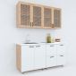 Hệ tủ bếp mini gỗ cao su nhỏ gọn hiện đại