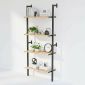 Kệ áp tường 4 tầng 65x25x145cm gỗ cao su KTT68016
