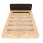 Giường ngủ bo viền gỗ cao su khung sắt lắp ráp GN68030