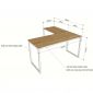 Bàn góc L 140x140cm chân sắt chữ nhật lắp ráp