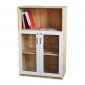Tủ hồ sơ 3 tầng cửa kính có khóa 80x40x126cm gỗ cao su THS68033