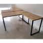 Bàn góc L 140x140cm chân sắt chữ nhật lắp ráp