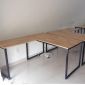 Bàn góc L 140x140cm chân sắt chữ nhật lắp ráp