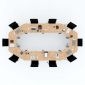 Module Bàn họp 10 chỗ ngồi gỗ cao su hệ Lego chân lắp ráp HBLG014