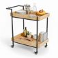 Kệ đẩy di động Gena 80x46x95cm gỗ cao su KB68023