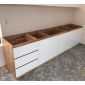 Hệ tủ bếp hiện đại gỗ cao su ( không bao gồm mặt đá và bồn rửa)